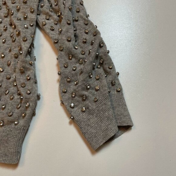 Micheal Kors Cashmere Sweater Cardigan Jacket Grey Studded - Picture 5 of 9